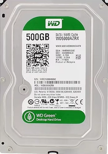 Western Digital Green WD5000AZRX SATA 3.0 IntelliPower 3.5